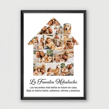Cuadro personalizado con 12 fotos y texto - Nuestra casa