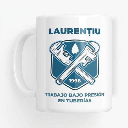 Taza personalizada con texto para fontaneros - Llaves ajustables