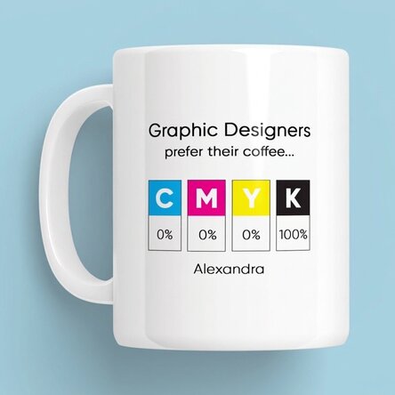 Taza personalizada con mensaje - Diseñador gráfico