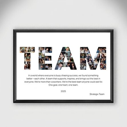 Cuadro personalizado con 29 fotos y texto - Best Team