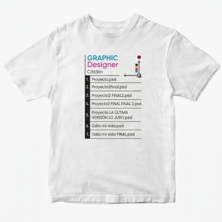 Camiseta de algodón personalizada con texto - Diseñador gráfico
