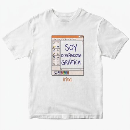 Camiseta de algodón personalizada con nombre - Diseñador gráfico