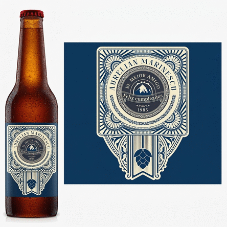 Cerveza personalizada con mensaje - Vintage Hop