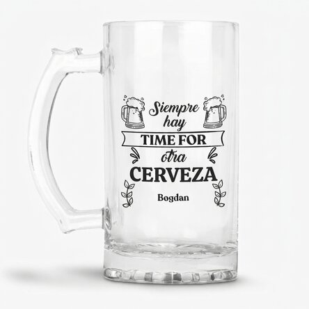 Jarra de cerveza personalizada con mensaje - Time for Beer