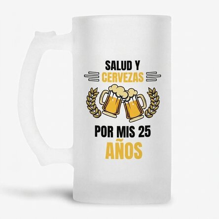 Jarra de cerveza personalizada con mensaje - Cheers and Beers