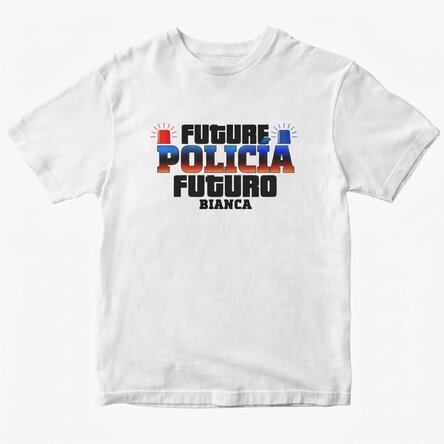 Camiseta de algodón personalizada con el texto «Future police officer»