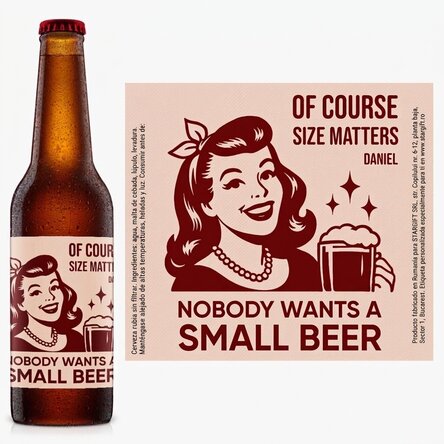 Cerveza personalizada con texto - Size Matters
