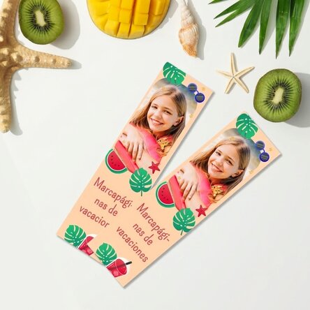 Marcapáginas personalizado con foto y texto - Vacaciones de verano