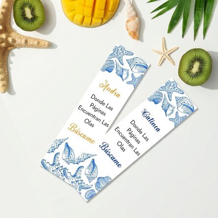 Marcapáginas personalizado con texto - Concha