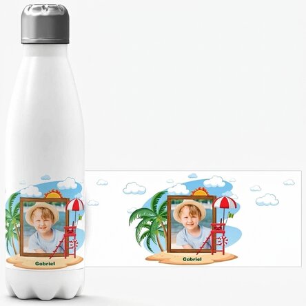 Termo con base blanca personalizado con mensaje - Vacaciones