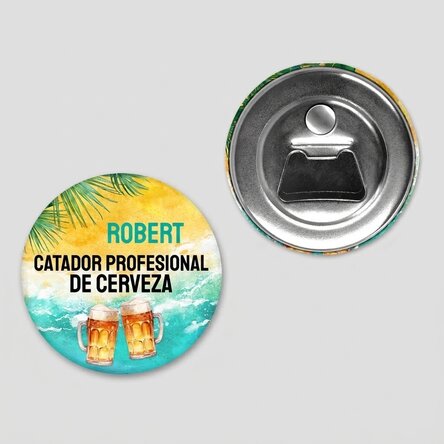 Abrebotellas con imán personalizado con texto - Summer