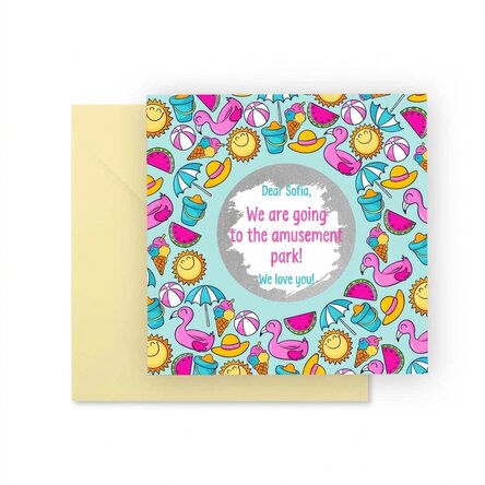Personalised scratch card with text - Holiday