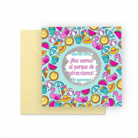 Tarjeta rasca y gana personalizada con texto - Vacaciones