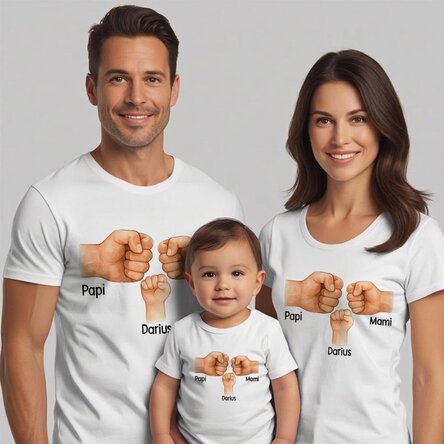 Camiseta de algodón personalizada para niños/adultos - Familia