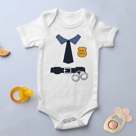 Body para niños personalizado con texto - Policía