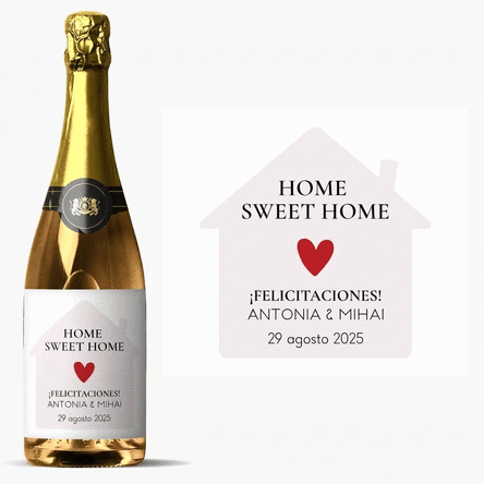 Vino espumoso personalizado con mensaje - Casa
