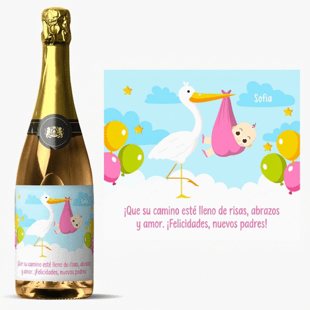 Vino espumoso personalizado con mensaje - Felicidades
