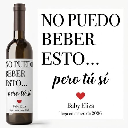 Vino personalizado con nombre - «I can’t drink»