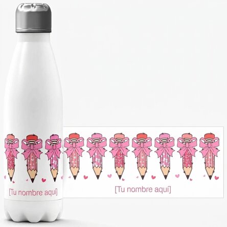 Termo con base blanca personalizado con mensaje - Lápices