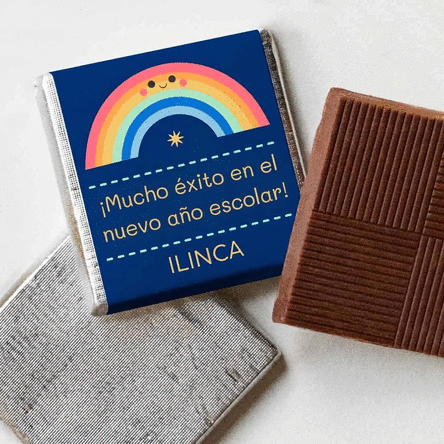 Mini tableta de chocolate personalizada con texto: ¡Mucha suerte!