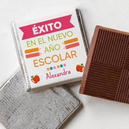 Mini tableta de chocolate personalizada con texto: «Éxito»