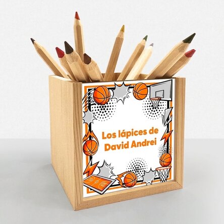 Portalápices personalizado con texto - Baloncesto