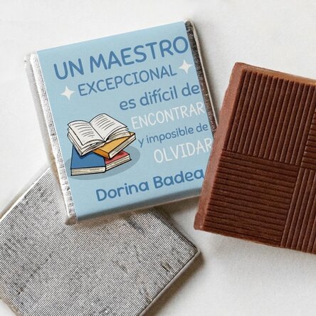 Mini tableta de chocolate personalizada con texto - Libros