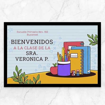 Felpudo de entrada personalizado con mensaje - Colegio