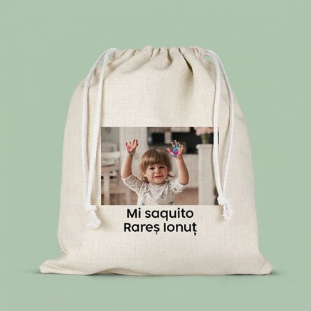 Bolsa personalizada con texto y una foto