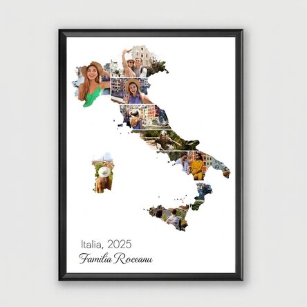 Cuadro personalizado con 9 fotos y texto - Italia
