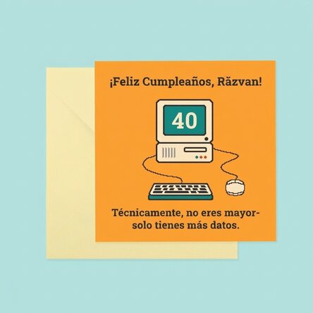 Tarjeta cuadrada personalizada con el texto: «¡Feliz cumpleaños!»