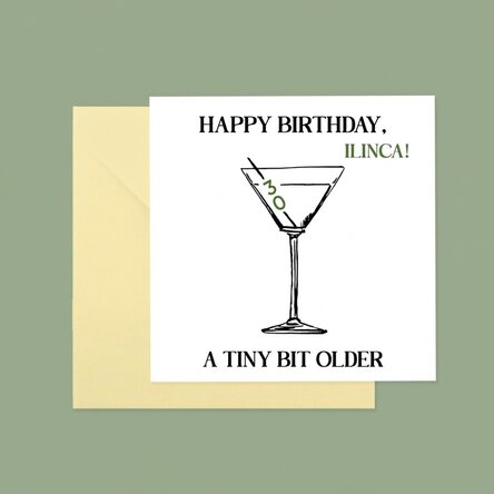 Tarjeta cuadrada personalizada con texto: «¡Feliz cumpleaños!»