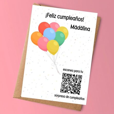 Tarjeta personalizada con texto y código QR: descubre la sorpresa
