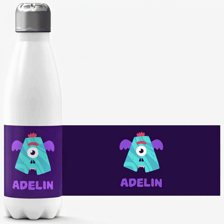 Termo con base blanca personalizado con texto - Monstrulet