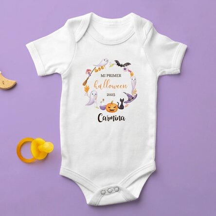 Body para niños personalizado con texto: «My first Halloween»