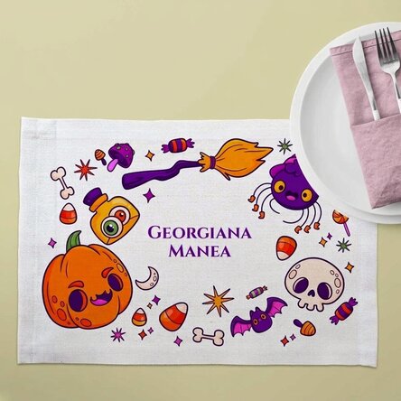Portaplatos personalizado con mensaje - Halloween