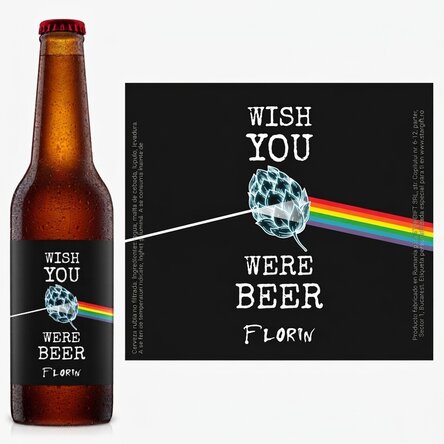 Cerveza personalizada con texto: «Ojalá fueras cerveza»