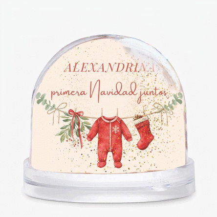 Bola de Navidad de escritorio personalizada con mensaje y foto - First Christmas