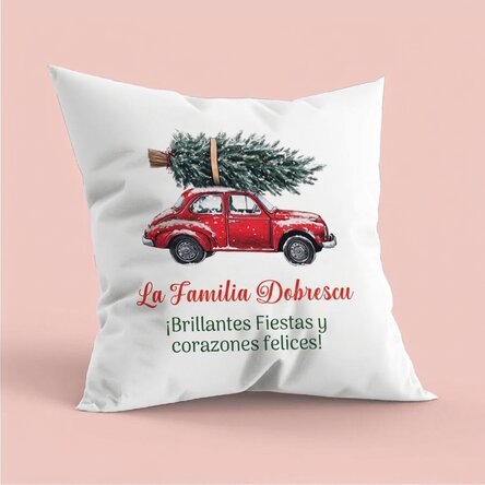 Cojín personalizado con mensaje - Navidad vintage