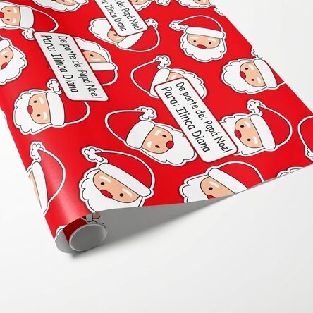 Papel de regalo personalizado con texto: Papá Noel