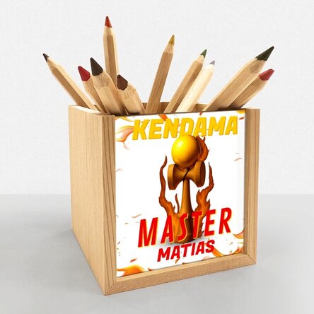 Personalised pencil holder with text - Kendama Master