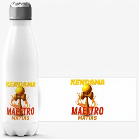 Termo con base blanca personalizado con texto - Kendama Master
