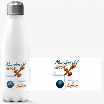 Termo con base blanca personalizado con texto - Airplane Master