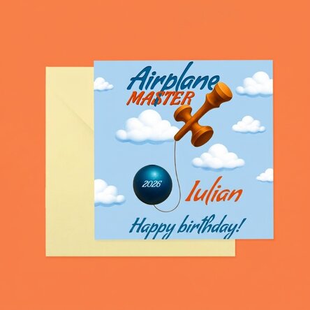 Tarjeta cuadrada personalizada con texto - Airplane Master