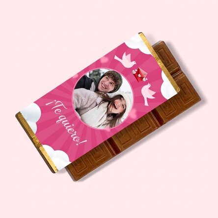 Mini tableta de chocolate personalizada con foto y mensaje - Amor