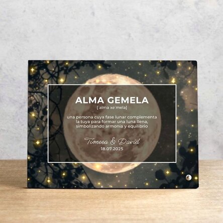 Marco de fotos de escritorio personalizado con texto - Full moon compatibility