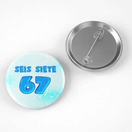 Chapa personalizada con nombre - 67 Six Seven Bubbly