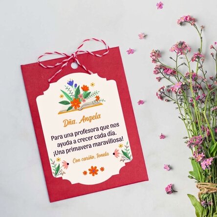 Martisor plantable personalizado con un mensaje para las profesoras