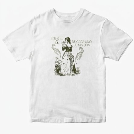 Camiseta de algodón personalizada con el texto: «I'm the tea you are having»
