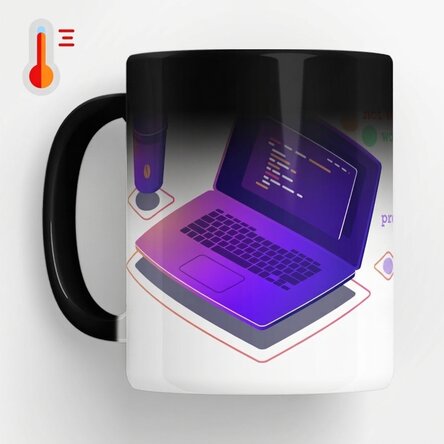 Taza termosensible personalizada con texto - Programación